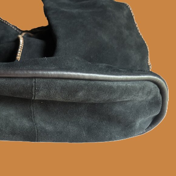 UGG Australia Black Suede Shoulder Bag with side POCKETS NWOT - Picture 11 of 12